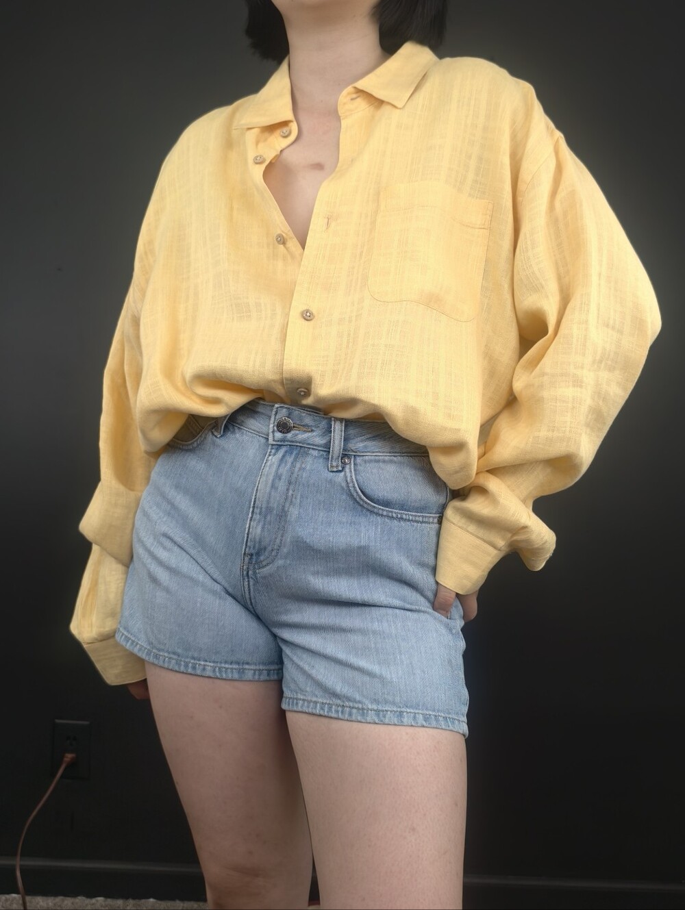 Jos. A. Bank Light Yellow Linen Button-Up Shirt